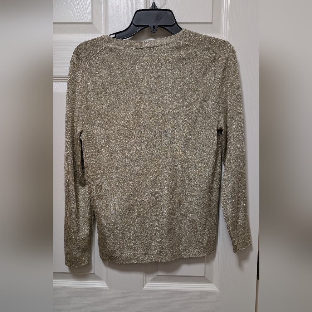The Fold London Metallic Gold V Neck sweater Size XS - Picture 2 of 4